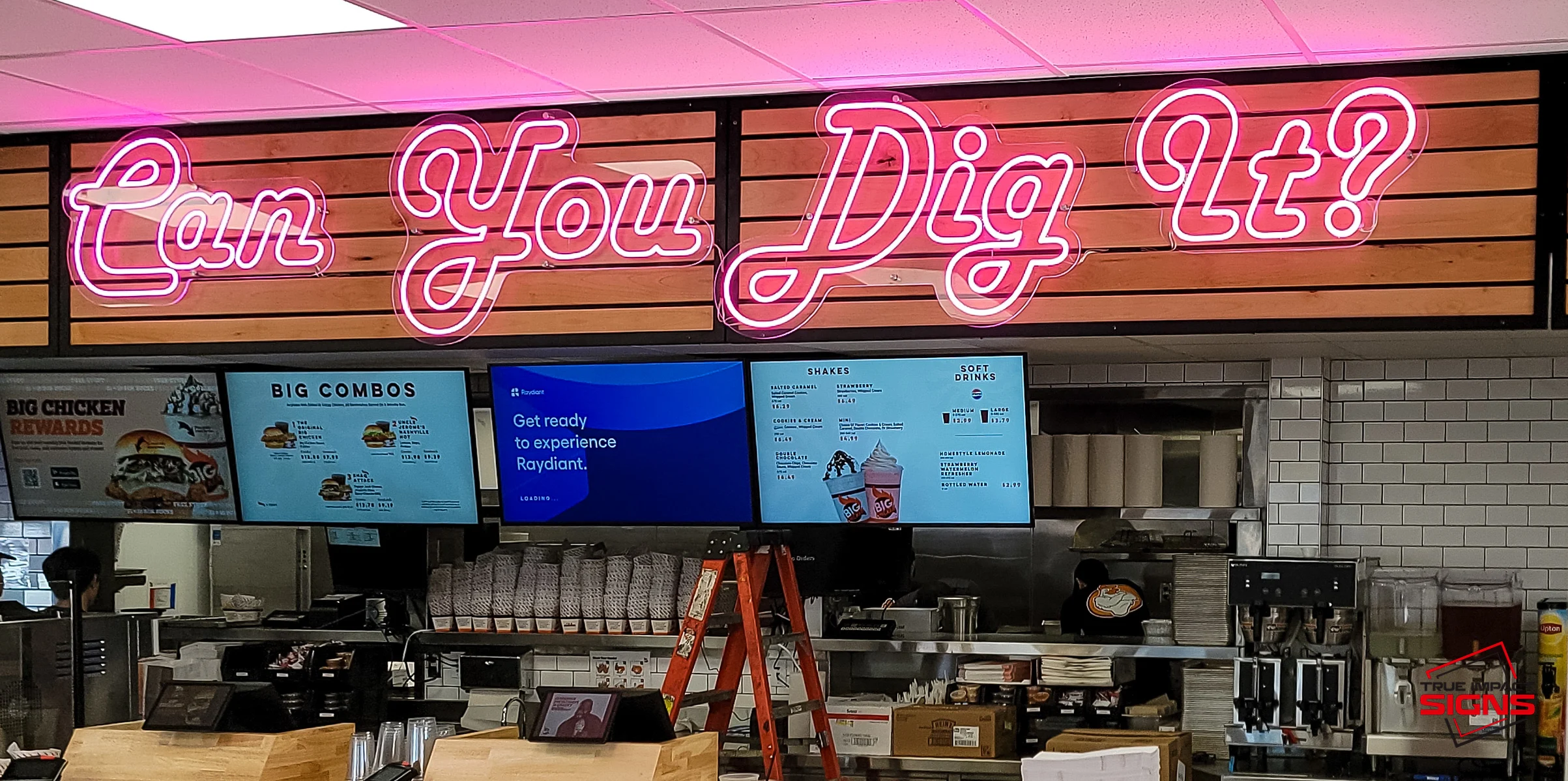 Custom LED Signs – Inside Fast Food Restaurant